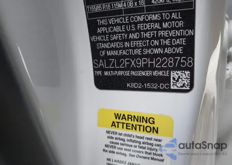 2023 Land Rover Range Rover Evoque R-Dynamic Se from USA, damaged, VIN SALZL2FX9PH228758